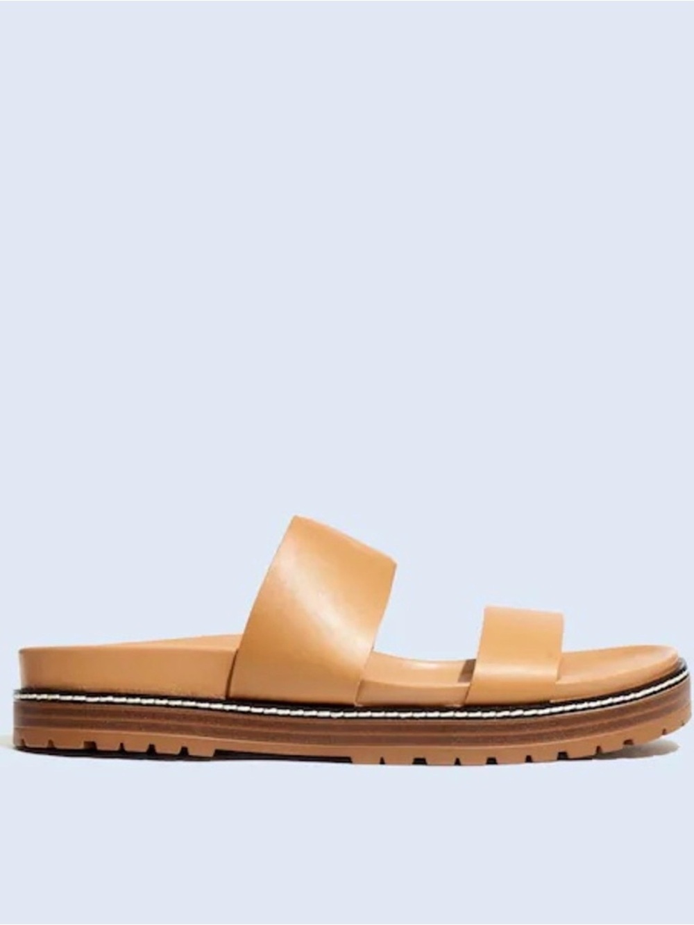 Madewell Tan Dual-Strap Slide Sandals
